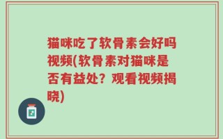 猫咪吃了软骨素会好吗视频(软骨素对猫咪是否有益处？观看视频揭晓)