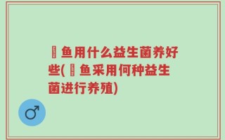 魟鱼用什么益生菌养好些(魟鱼采用何种益生菌进行养殖)