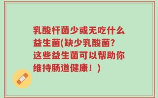 乳酸杆菌少或无吃什么益生菌(缺少乳酸菌？这些益生菌可以帮助你维持肠道健康！)