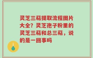 灵芝三萜提取流程图片大全？灵芝孢子粉里的灵芝三萜和总三萜，说的是一回事吗