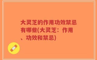 大灵芝的作用功效禁忌有哪些(大灵芝：作用、功效和禁忌)