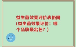 益生菌效果评价表格图(益生菌效果评价：哪个品牌最出色？)