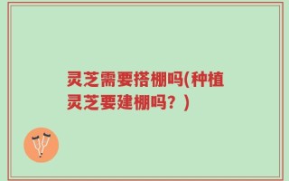 灵芝需要搭棚吗(种植灵芝要建棚吗？)