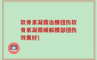 软骨素凝露治腰扭伤软骨素凝露缓解腰部扭伤效果好)