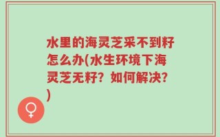 水里的海灵芝采不到籽怎么办(水生环境下海灵芝无籽？如何解决？)
