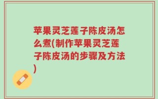 苹果灵芝莲子陈皮汤怎么煮(制作苹果灵芝莲子陈皮汤的步骤及方法)