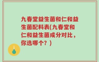 九春堂益生菌和仁和益生菌配料表(九春堂和仁和益生菌成分对比，你选哪个？)