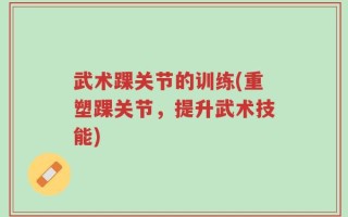 武术踝关节的训练(重塑踝关节，提升武术技能)