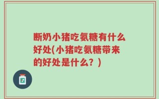 断奶小猪吃氨糖有什么好处(小猪吃氨糖带来的好处是什么？)