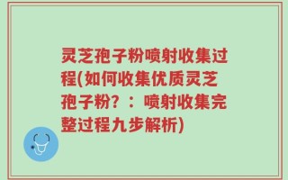 灵芝孢子粉喷射收集过程(如何收集优质灵芝孢子粉？：喷射收集完整过程九步解析)