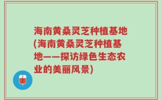 海南黄桑灵芝种植基地(海南黄桑灵芝种植基地——探访绿色生态农业的美丽风景)