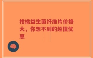 柑橘益生菌纤维片价格大，你想不到的超值优惠