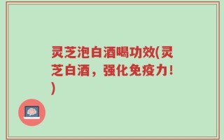 灵芝泡白酒喝功效(灵芝白酒，强化免疫力！)