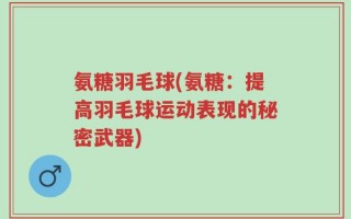 氨糖羽毛球(氨糖：提高羽毛球运动表现的秘密武器)