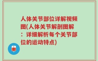人体关节部位详解视频图(人体关节解剖图解：详细解析每个关节部位的运动特点)