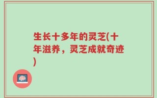 生长十多年的灵芝(十年滋养，灵芝成就奇迹)