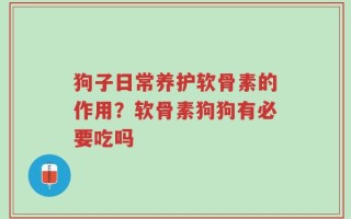 狗子日常养护软骨素的作用？软骨素狗狗有必要吃吗