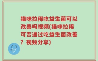 猫咪拉稀吃益生菌可以改善吗视频(猫咪拉稀可否通过吃益生菌改善？视频分享)