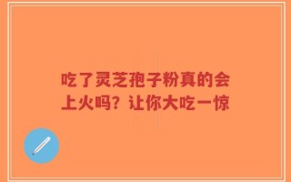 吃了灵芝孢子粉真的会上火吗？让你大吃一惊