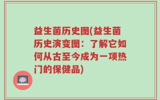 益生菌历史图(益生菌历史演变图：了解它如何从古至今成为一项热门的保健品)