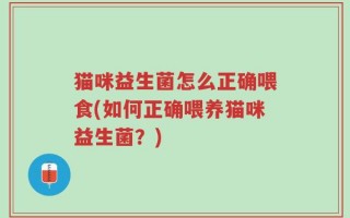 猫咪益生菌怎么正确喂食(如何正确喂养猫咪益生菌？)