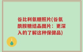 谷比利氨糖照片(谷氨酰胺糖结晶图片：更深入的了解这种保健品)