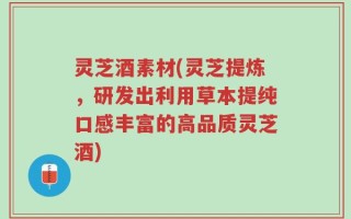 灵芝酒素材(灵芝提炼，研发出利用草本提纯口感丰富的高品质灵芝酒)