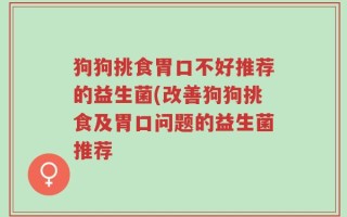 狗狗挑食胃口不好推荐的益生菌(改善狗狗挑食及胃口问题的益生菌推荐