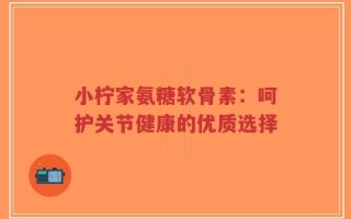 小柠家氨糖软骨素：呵护关节健康的优质选择