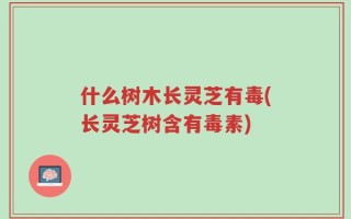 什么树木长灵芝有毒(长灵芝树含有毒素)
