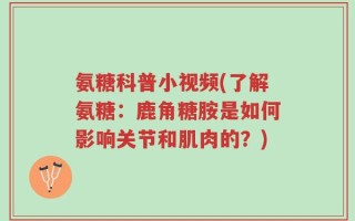 氨糖科普小视频(了解氨糖：鹿角糖胺是如何影响关节和肌肉的？)