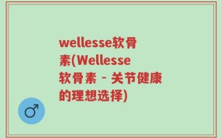 wellesse软骨素(Wellesse软骨素 - 关节健康的理想选择)