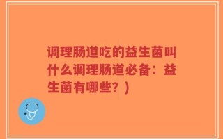 调理肠道吃的益生菌叫什么调理肠道必备：益生菌有哪些？)