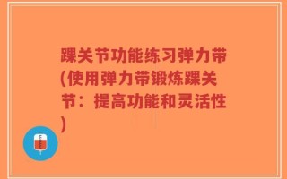 踝关节功能练习弹力带(使用弹力带锻炼踝关节：提高功能和灵活性)