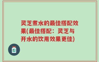 灵芝煮水的最佳搭配效果(最佳搭配：灵芝与开水的饮用效果更佳)