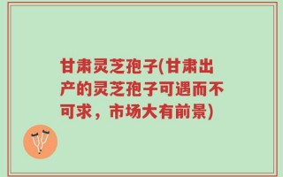 甘肃灵芝孢子(甘肃出产的灵芝孢子可遇而不可求，市场大有前景)