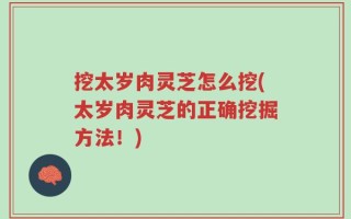 挖太岁肉灵芝怎么挖(太岁肉灵芝的正确挖掘方法！)