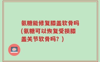 氨糖能修复膝盖软骨吗(氨糖可以恢复受损膝盖关节软骨吗？)