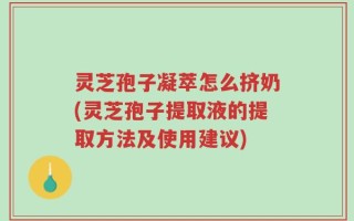 灵芝孢子凝萃怎么挤奶(灵芝孢子提取液的提取方法及使用建议)