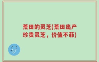 荒田的灵芝(荒田出产珍贵灵芝，价值不菲)