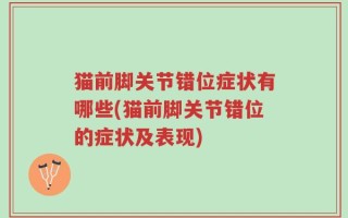 猫前脚关节错位症状有哪些(猫前脚关节错位的症状及表现)