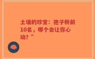 土壤的珍宝：孢子粉前10名，哪个会让你心动？”