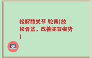松解髋关节 驼背(放松骨盆，改善驼背姿势)