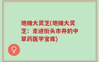 地摊大灵芝(地摊大灵芝：走进街头市井的中草药医学宝库)