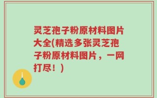 灵芝孢子粉原材料图片大全(精选多张灵芝孢子粉原材料图片，一网打尽！)