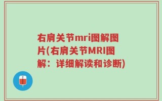 右肩关节mri图解图片(右肩关节MRI图解：详细解读和诊断)