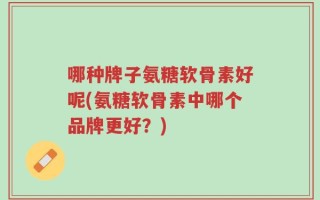 哪种牌子氨糖软骨素好呢(氨糖软骨素中哪个品牌更好？)