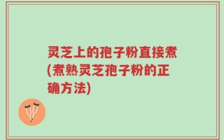灵芝上的孢子粉直接煮(煮熟灵芝孢子粉的正确方法)