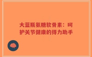 大蓝瓶氨糖软骨素：呵护关节健康的得力助手