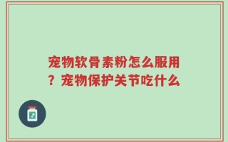 宠物软骨素粉怎么服用？宠物保护关节吃什么